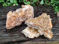 Natural Golden Limonite Quartz Clusters x 2 From Solwezi Zambia