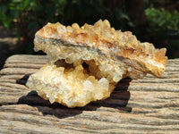 Natural Golden Limonite Quartz Clusters x 2 From Solwezi Zambia
