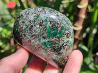 Polished Emerald Mica 'Mutokolite' Standing Free Forms x 4 From Mutoko, Zimbabwe