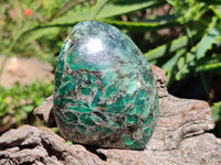 Polished Emerald Mica 'Mutokolite' Standing Free Forms x 4 From Mutoko, Zimbabwe