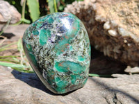 Polished Emerald Mica 'Mutokolite' Standing Free Forms x 4 From Mutoko, Zimbabwe