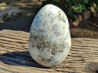 Polished Dendritic Opal Standing Free Forms x 2 From Moralambo, Madagascar