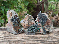 Natural Libethenite Crystals On Dolomite Matrix Specimens x 6 From Shituru, Congo
