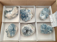 Natural Blue Celestite Specimens x 6 From Sakoany, Madagascar