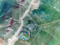 Polished On One Side Watermelon Fluorite Slices x 4 From Uis, Namibia