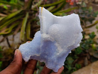 Natural Large Etched Blue Chalcedony Geode x 3 From Nsanje, Malawi