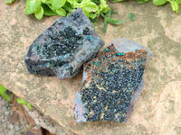 Natural Libethenite Crystals On Dolomite Matrix Specimens x 2 From Shituru, Congo