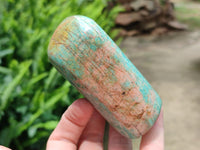 Polished Amazonite Standing and Free Forms x 6 From Zimbabwe