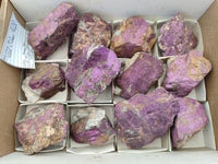 Natural Metallic Purpurite Specimens x 12 From Erongo, Namibia