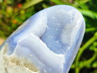 Polished Blue Lace Agate Standing Free Forms x 2 From Nsanje, Malawi