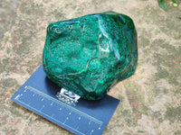 Polished Flower Banded Malachite Free Forms x 3 From Congo