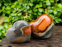 Polished Polychrome Jasper Hearts x 6 From NW Coast, Madagascar