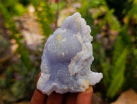 Natural Etched Blue Chalcedony Geodes x 12 From Nsanje, Malawi