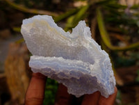 Natural Etched Blue Chalcedony Geodes x 12 From Nsanje, Malawi