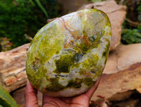 Polished Green Opal Standing Free Form x 1 From Betroka, Madagascar