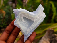 Natural Etched Blue Chalcedony Geodes x 12 From Nsanje, Malawi
