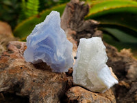 Natural Etched Blue Chalcedony Geodes x 12 From Nsanje, Malawi