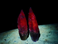 Natural Drusy Quartz Coated Spearhead Calcite Specimens x 35 From Albert's Mountain, Lesotho