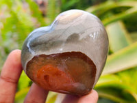 Polished Polychrome Jasper Hearts x 6 From NW Coast, Madagascar