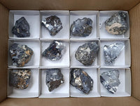 Natural Bright Silver Lead Galena Cobbed Specimens x 12 From Kaokoveld, Namibia