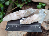 Natural Drusy Quartz Coated Spearhead Calcite Specimens x 24 From Albert's Mountain, Lesotho