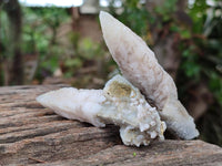 Natural Drusy Quartz Coated Spearhead Calcite Specimens x 24 From Albert's Mountain, Lesotho