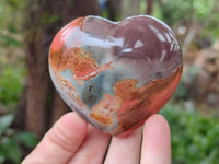 Polished Polychrome Jasper Hearts x 6 From NW Coast, Madagascar