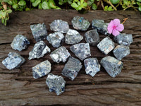 Natural Small Bright Silver Lead Galena Cobbed Specimens x 20 From Kaokoveld, Namibia
