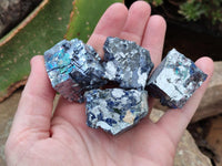 Natural Small Bright Silver Lead Galena Cobbed Specimens x 20 From Kaokoveld, Namibia