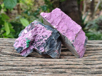 Natural Salrose Cobaltion Dolomite with Malachite Specimens x 6 From Kakanda, Congo