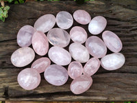 Polished Gemmy Rose Quartz Galets x 20 From Madagascar