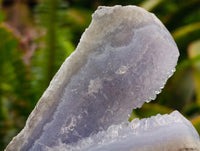 Polished On One Side Blue Lace Agate Geodes x 12 From Nsanje, Malawi