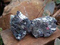 Natural Bright Silver Lead Galena Cobbed Specimens x 12 From Kaokoveld, Namibia