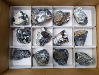 Natural Bright Silver Lead Galena Cobbed Specimens x 12 From Kaokoveld, Namibia