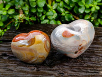 Polished Polychrome Jasper Hearts x 6 From NW Coast, Madagascar