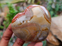Polished Polychrome Jasper Hearts x 6 From NW Coast, Madagascar