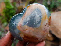 Polished Polychrome Jasper Hearts x 6 From NW Coast, Madagascar
