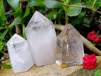 Polished Clear Quartz Crystals x 3 From Madagascar