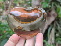Polished Polychrome Jasper Hearts x 6 From NW Coast, Madagascar