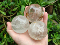 Polished Clear Quartz Crystal Balls x 4 From Madagascar