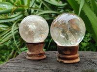 Polished Clear Quartz Crystal Balls x 4 From Madagascar