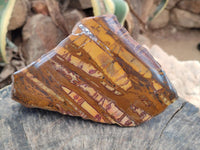 Polished On One Side Nguni Jasper Slices x 3 From Northern Cape, South Africa