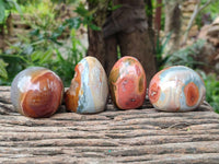 Polished On One Side Polychrome Jasper Nodules x 12 From NW Coast, Madagascar