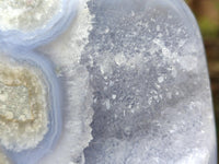 Polished Blue Lace Agate Standing Free Forms x 2 From Nsanje, Malawi