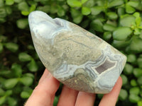 Polished Blue Lace Agate Standing Free Forms x 2 From Nsanje, Malawi