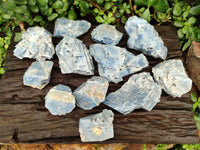 Natural Sky Blue Calcite Specimens x 12 From Namibia