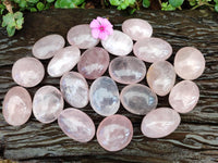 Polished Rose Quartz Palm Stones x 20 From Madagascar