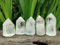 Polished Smokey and Clear Window Quartz Crystals x 12 From Madagascar