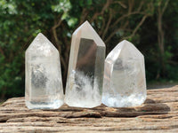 Polished Smokey and Clear Window Quartz Crystals x 12 From Madagascar