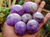 Polished Chevron Amethyst Galets x 20 From Madagascar